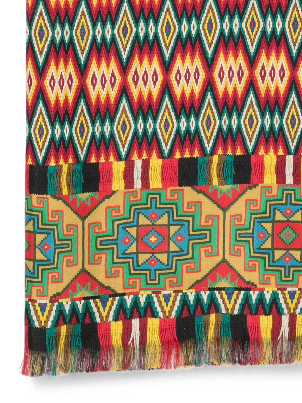 Pierre-Louis Mascia Sjaal met geometrische print en franje Rood