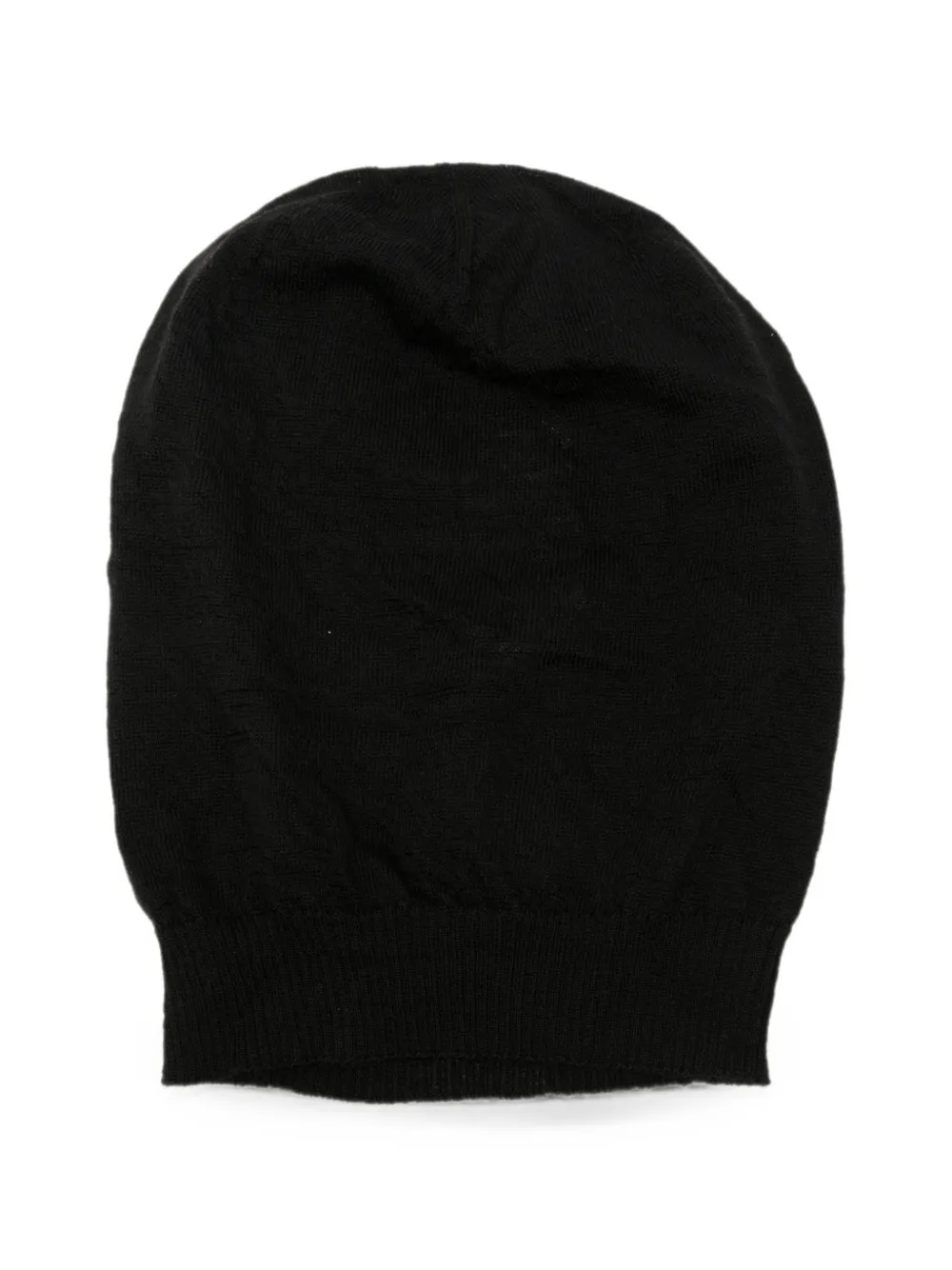 Rick Owens fine-knit ribbed-trim beanie hat - Nero