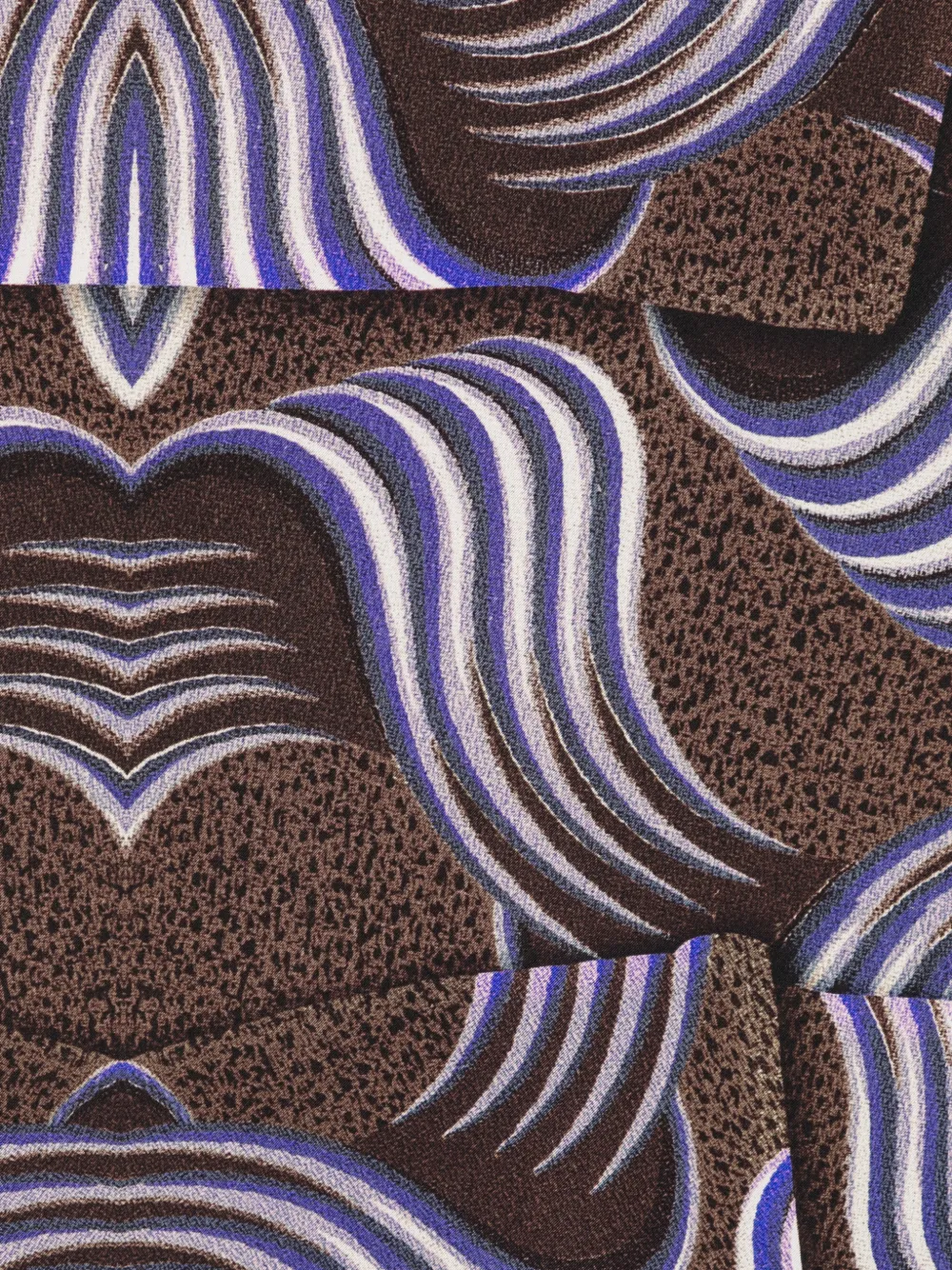 Pierre-Louis Mascia Sjaal met franje en abstracte print Bruin