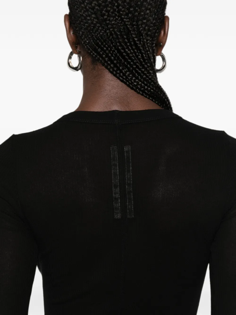 Rick Owens Geribbelde jurk met lange mouwen Zwart