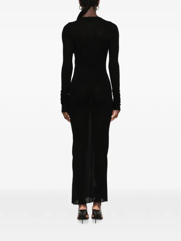 rick owens jersey dress Tower Rib LS In Viscose Silk Rib | Black Ecom Style:AP1D106656