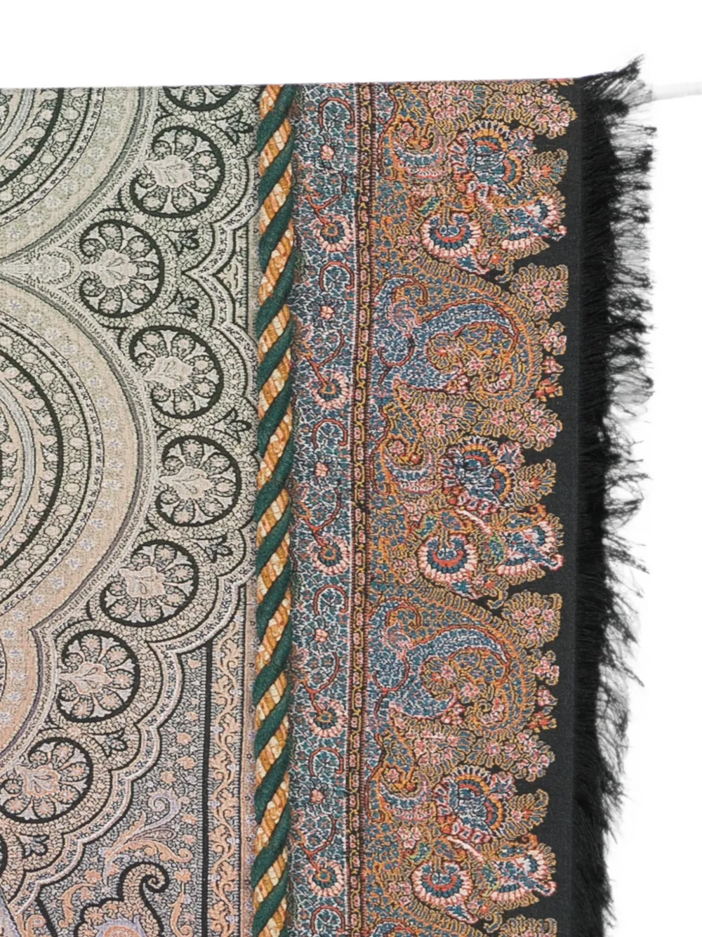 Pierre-Louis Mascia Sjaal met paisley-print en franje Beige