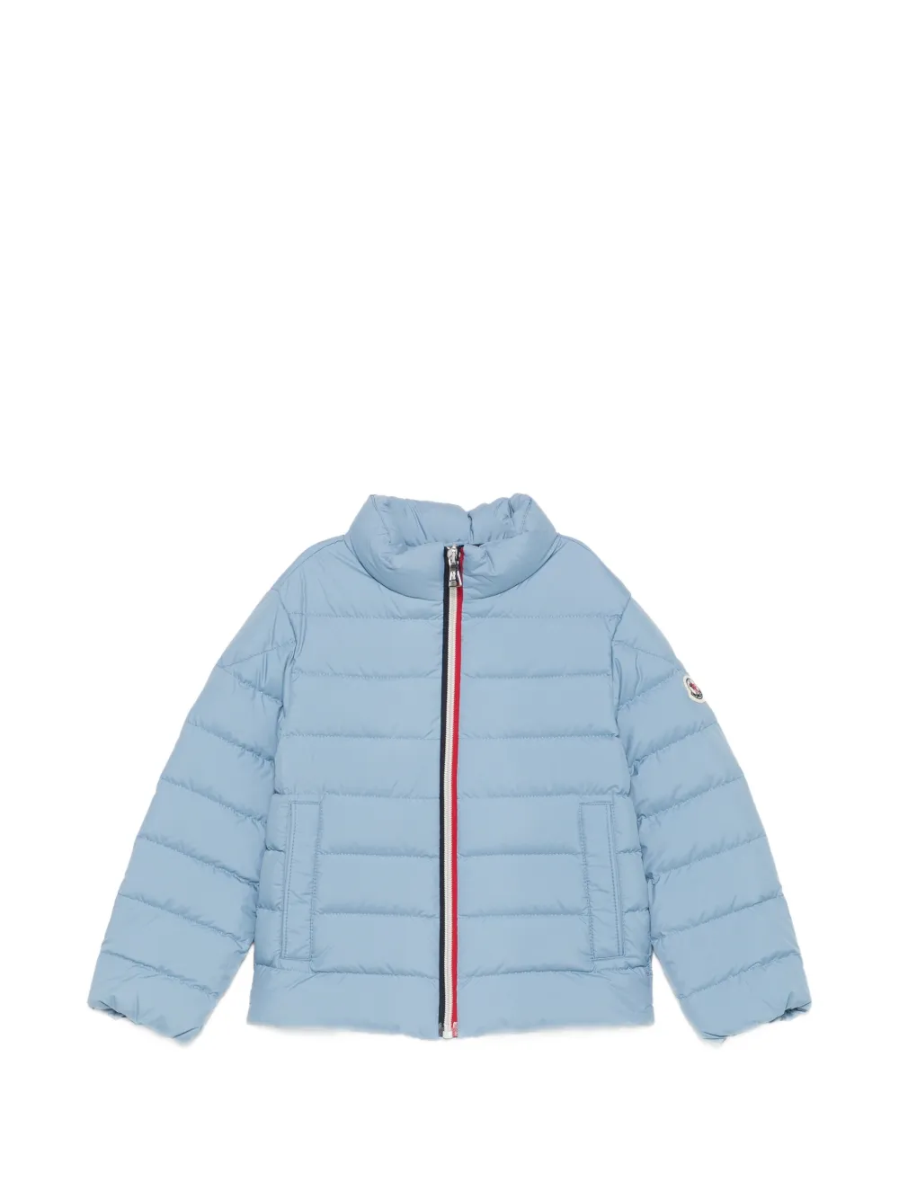 Moncler Enfant veste matelassée à patch logo - Bleu