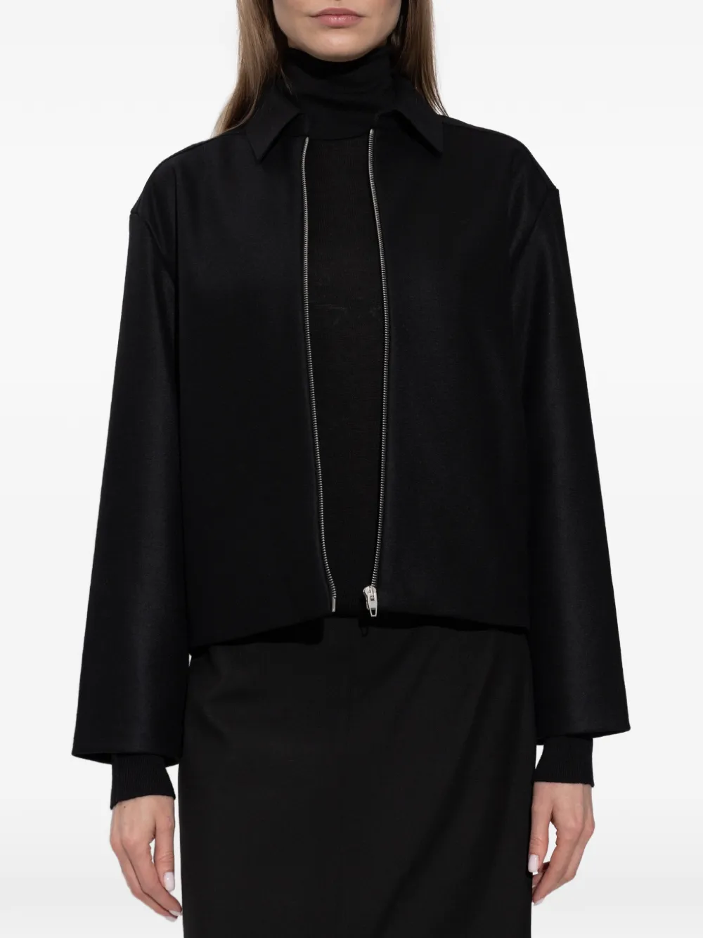 Jil Sander Jack met rits Zwart