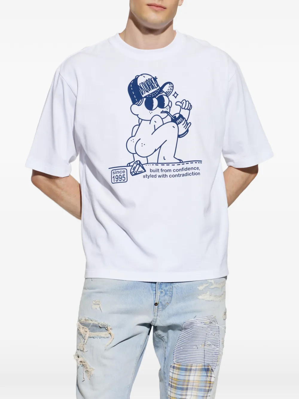 DSQUARED2 Katoenen T-shirt met grafische print Wit