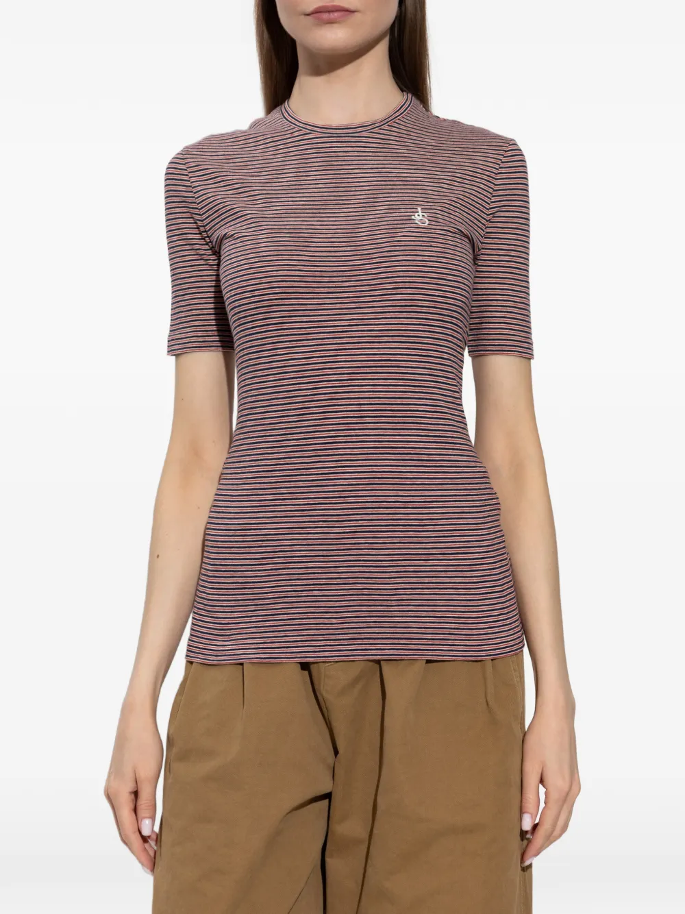 Jil Sander T-shirt met geborduurd logo Blauw