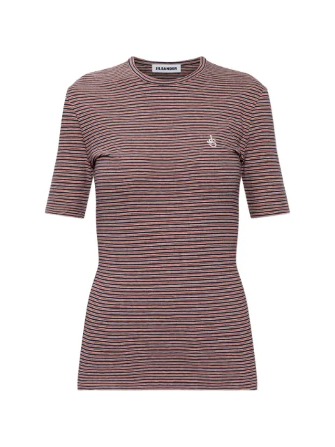 Jil Sander Gestreiftes T-Shirt mit Logo