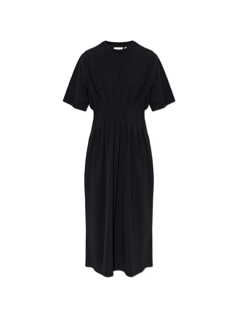 Gestuz Gzinez pleated short-sleeve midi dress - Nero