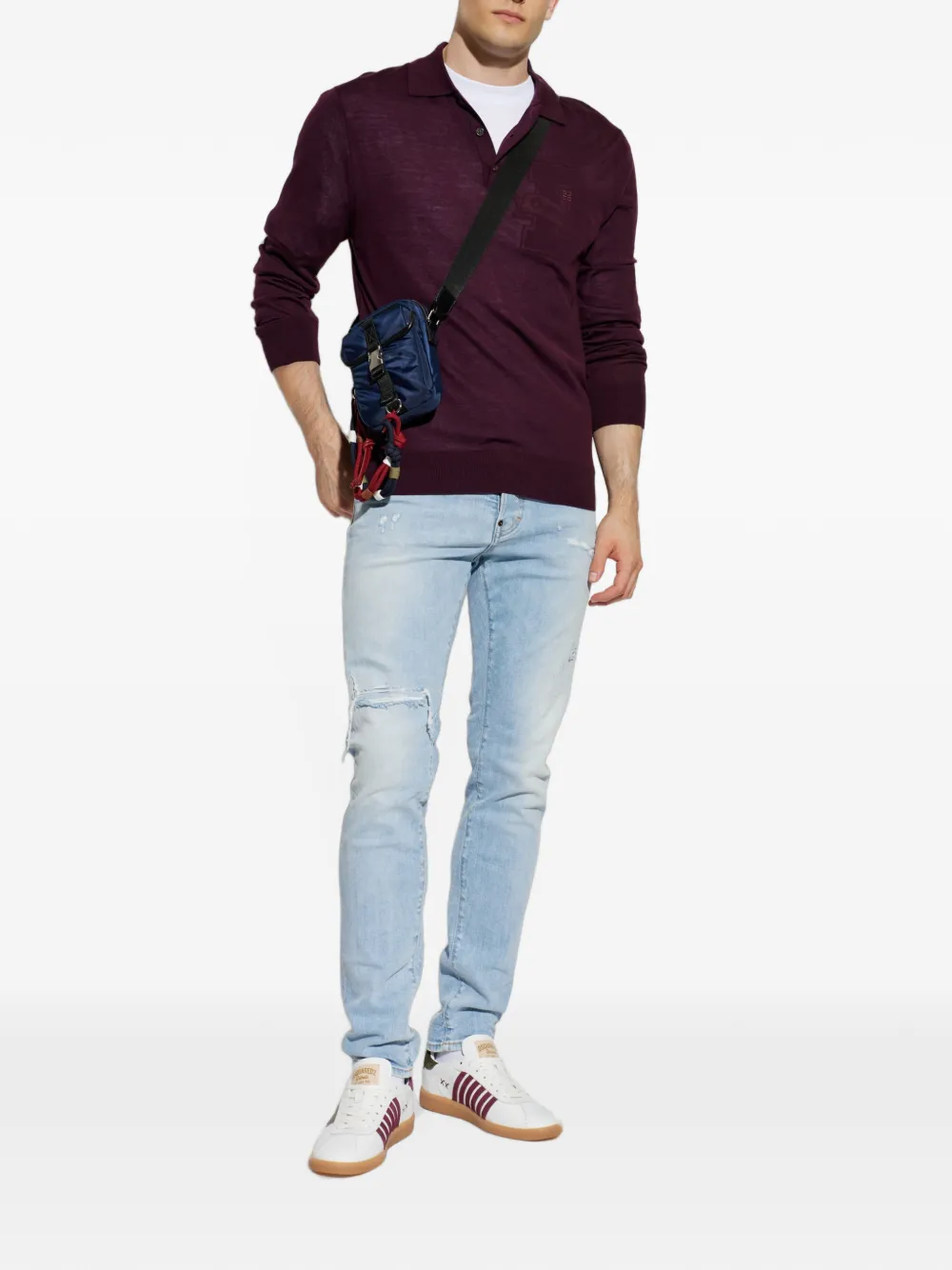 DSQUARED2 Polotrui met knopen Rood