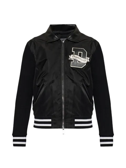 DSQUARED2 logo-patch panelled bomber jacket