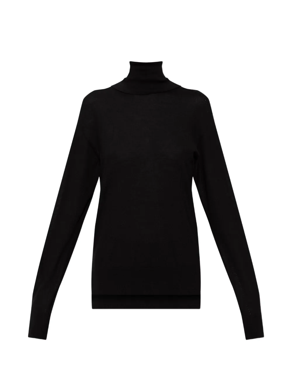 Jil Sander side-slit turtleneck sweater - Schwarz