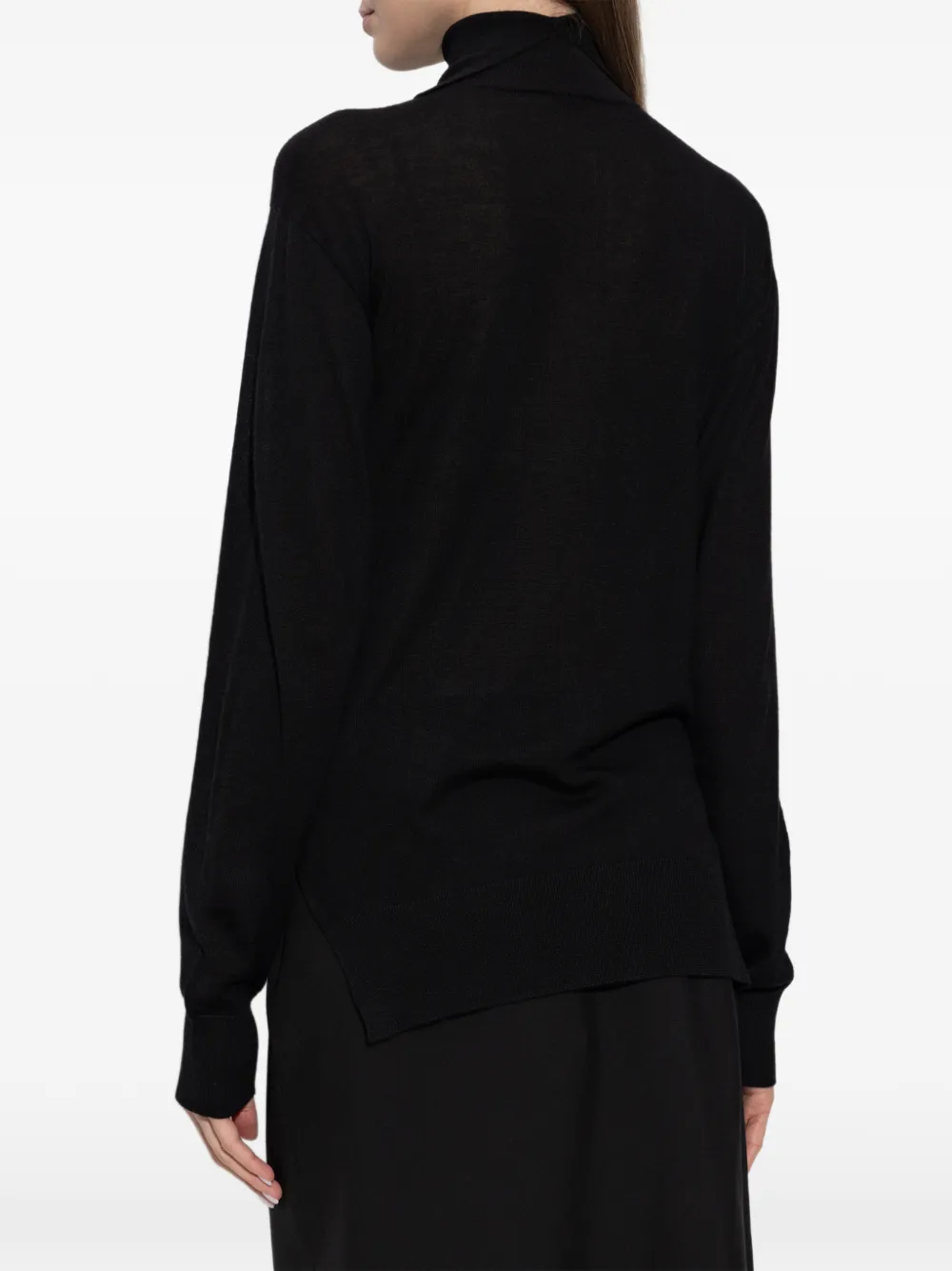 Jil Sander Coltrui met zijsplit Zwart