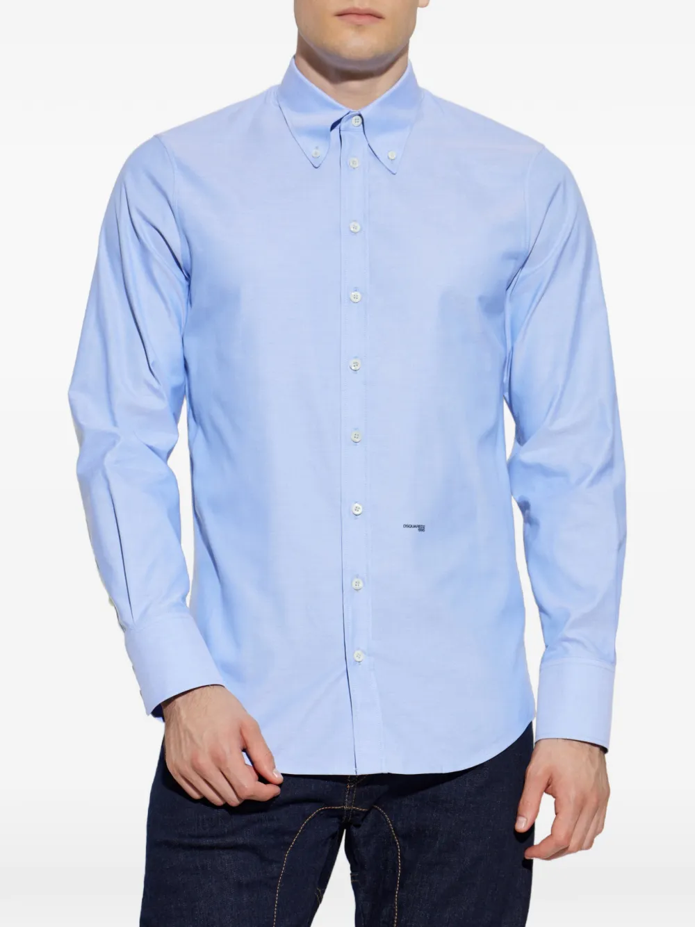 DSQUARED2 70s B. Down button-down overhemd met lange mouwen Blauw
