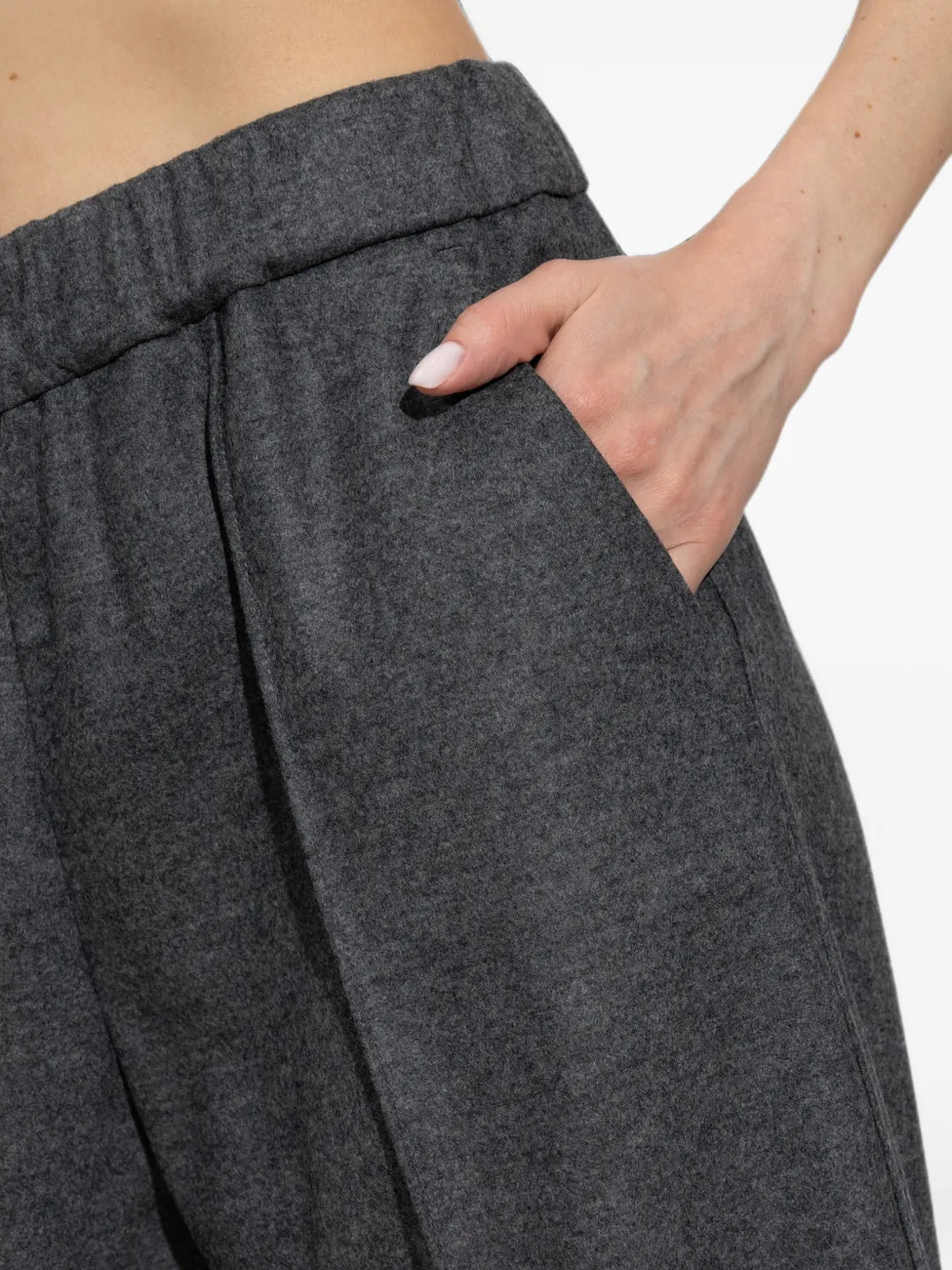 Jil Sander Wollen broek met gestikte naad Grijs