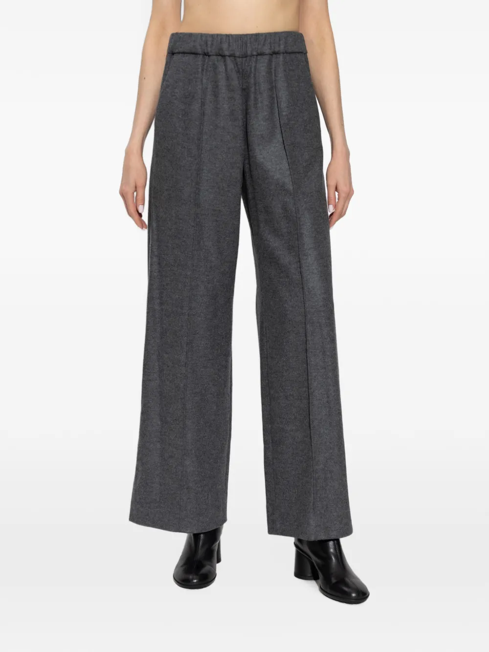 Jil Sander Wollen broek met gestikte naad Grijs