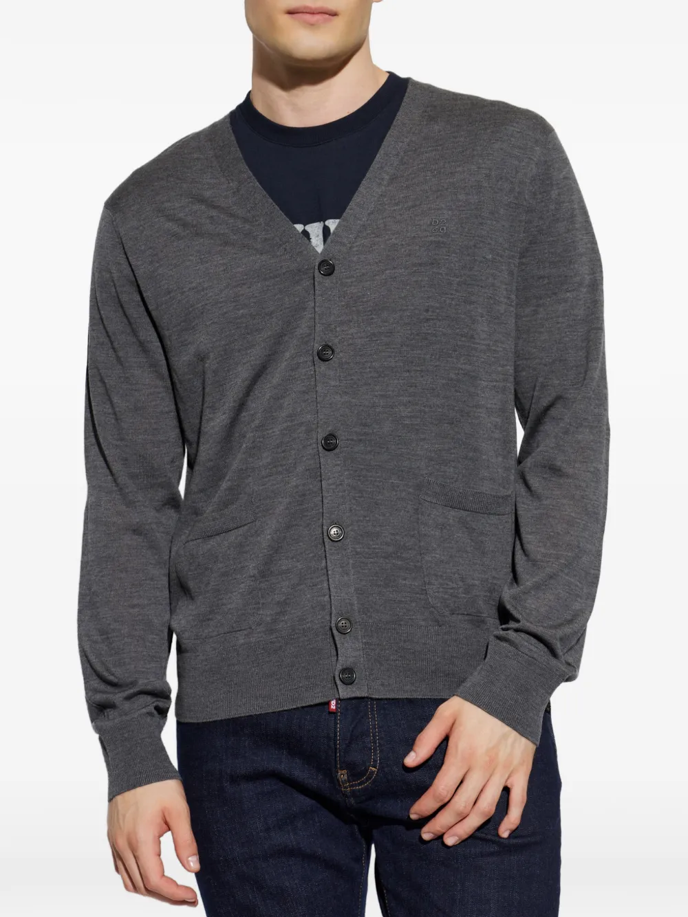 DSQUARED2 Vest met geborduurd logo en V-hals Grijs
