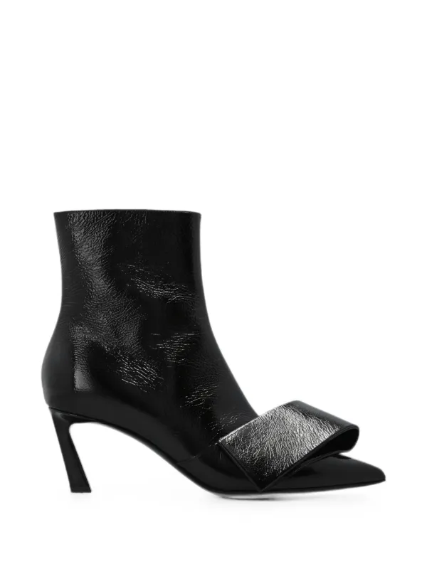Givenchy Twisted Ribbon Ankle Boots in Shiny Naplack Leather in Black