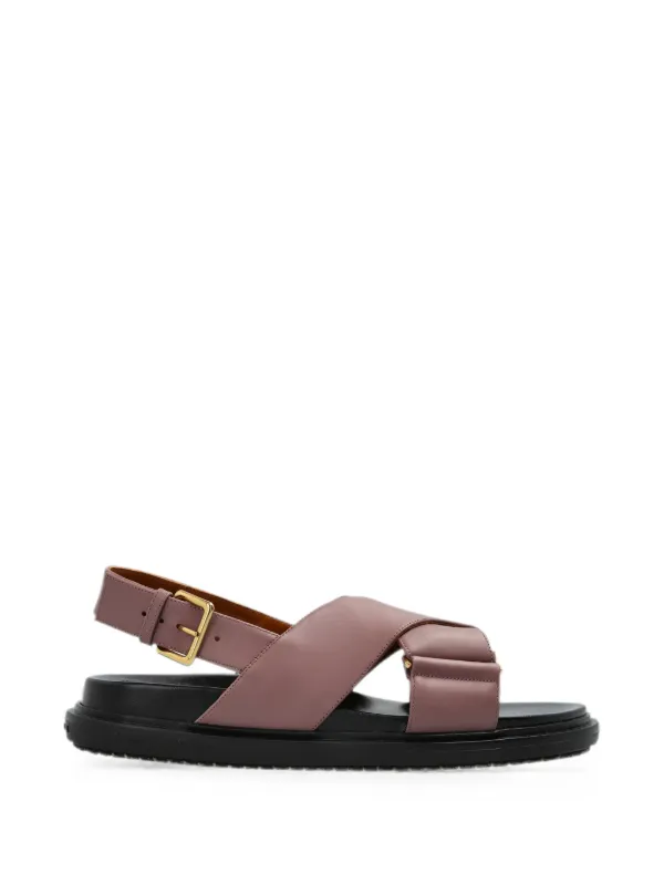 Marni Leather Fussbett Sandals in Pink
