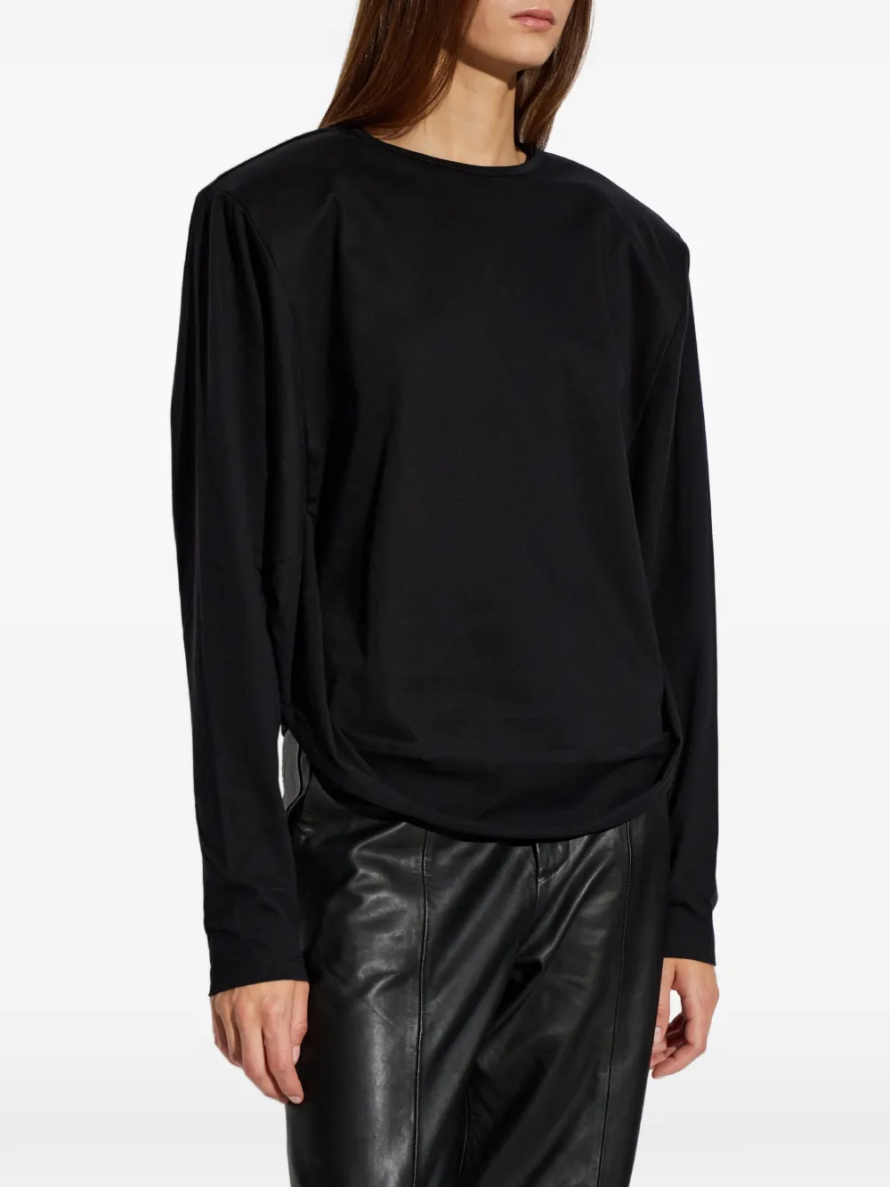 IRO Arum padded-shoulder top - Nero