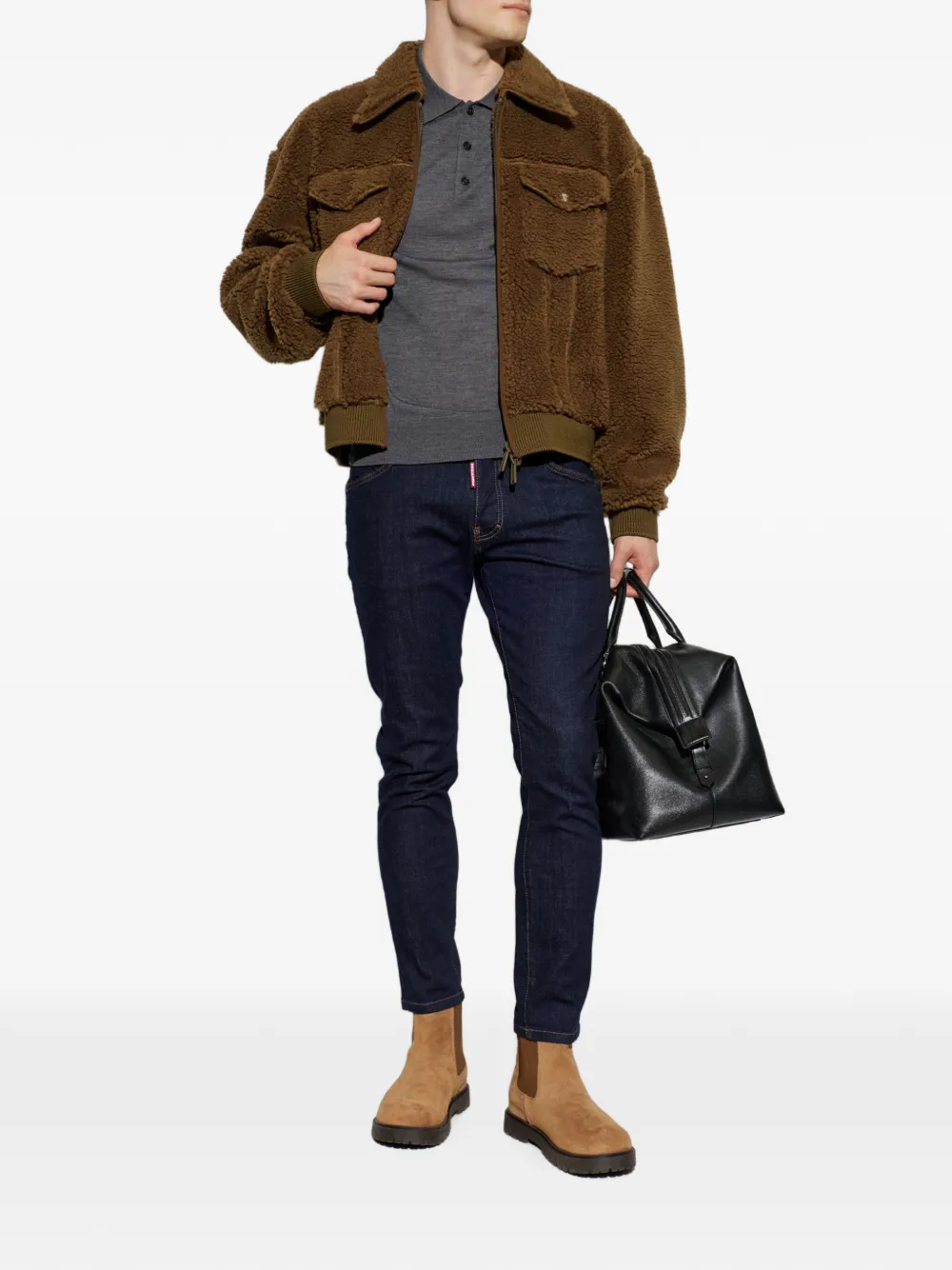 DSQUARED2 Upside Down D2 poloshirt met korte mouwen Grijs
