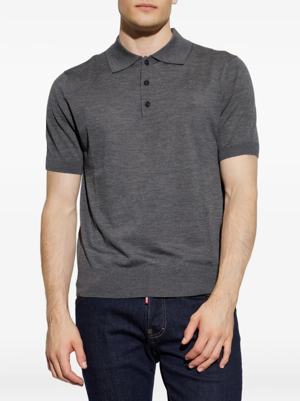 DSQUARED2 Upside Down D2 poloshirt met korte mouwen Grijs