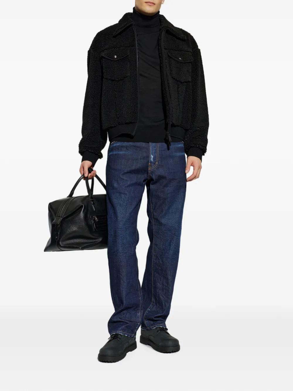 DSQUARED2 Fleece jack met rits Zwart