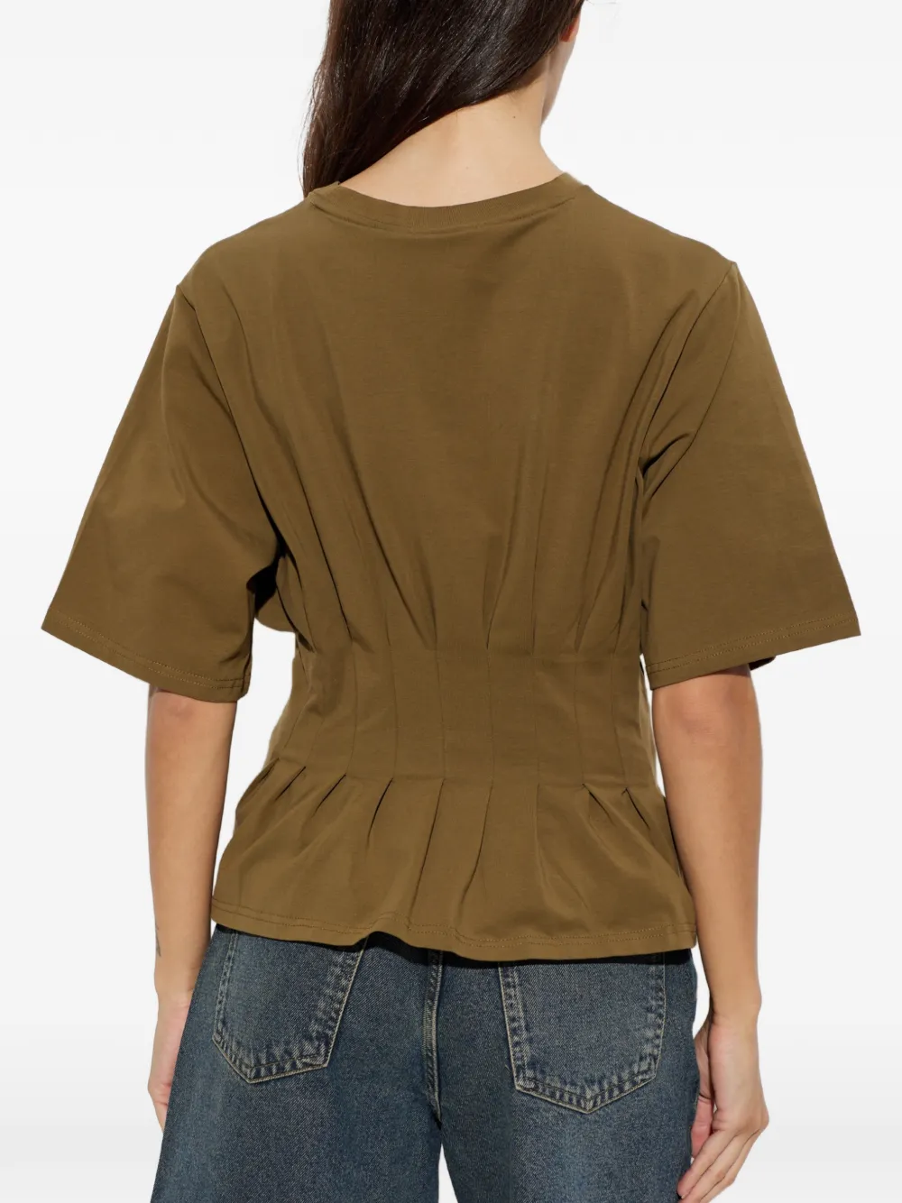 Gestuz GZinez geplooid peplum T-shirt Groen