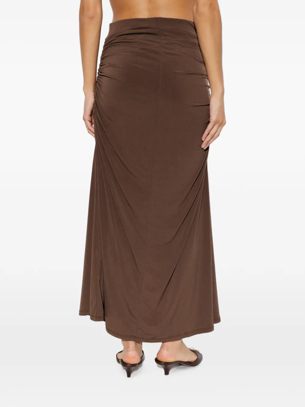 Gestuz Gassaily maxi-rok met ruches Bruin
