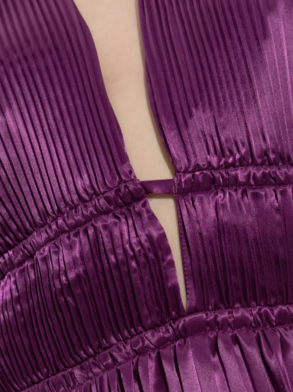 Ulla Johnson Lena geplooide maxi-dress met satijnen afwerking Paars