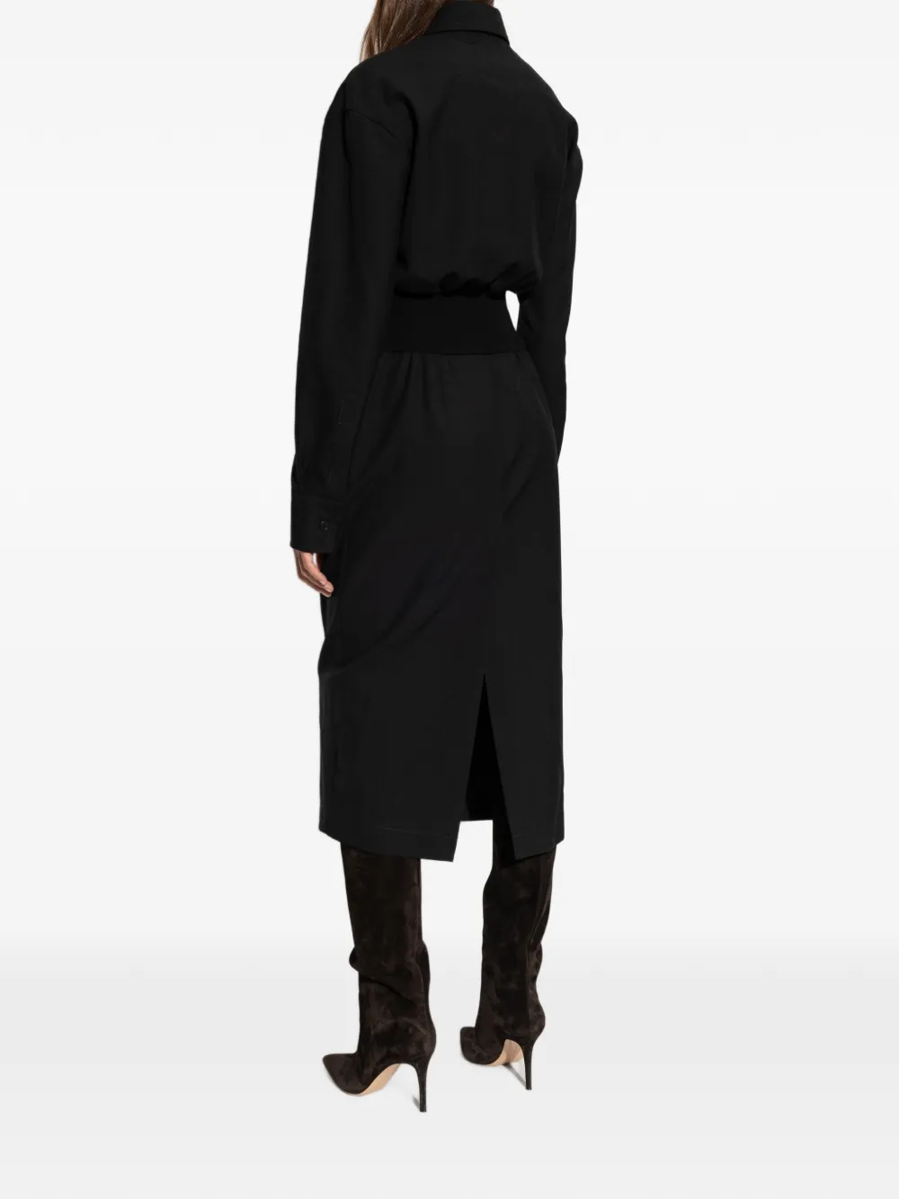 DSQUARED2 Button-down midi-jurk met lange mouwen Zwart