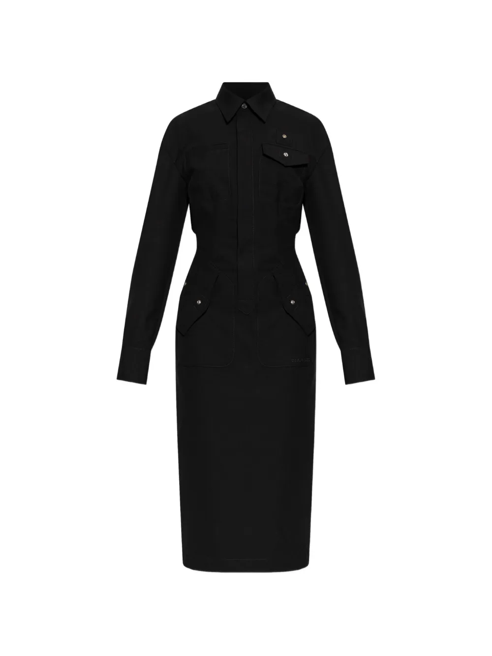 DSQUARED2 button-down long-sleeve midi dress - Nero