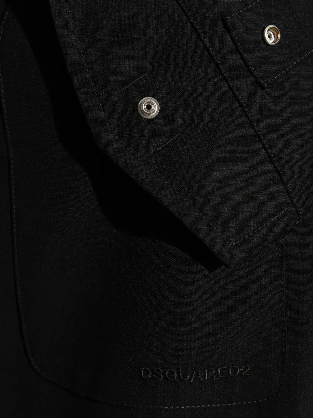 DSQUARED2 Button-down midi-jurk met lange mouwen Zwart