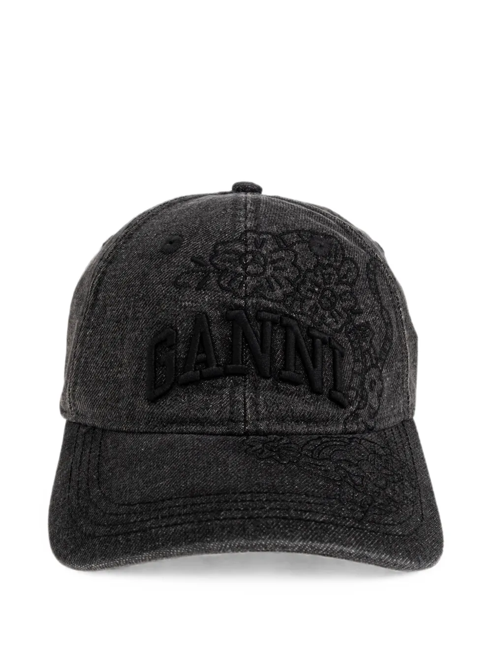 GANNI Cappello da baseball con logo - Nero