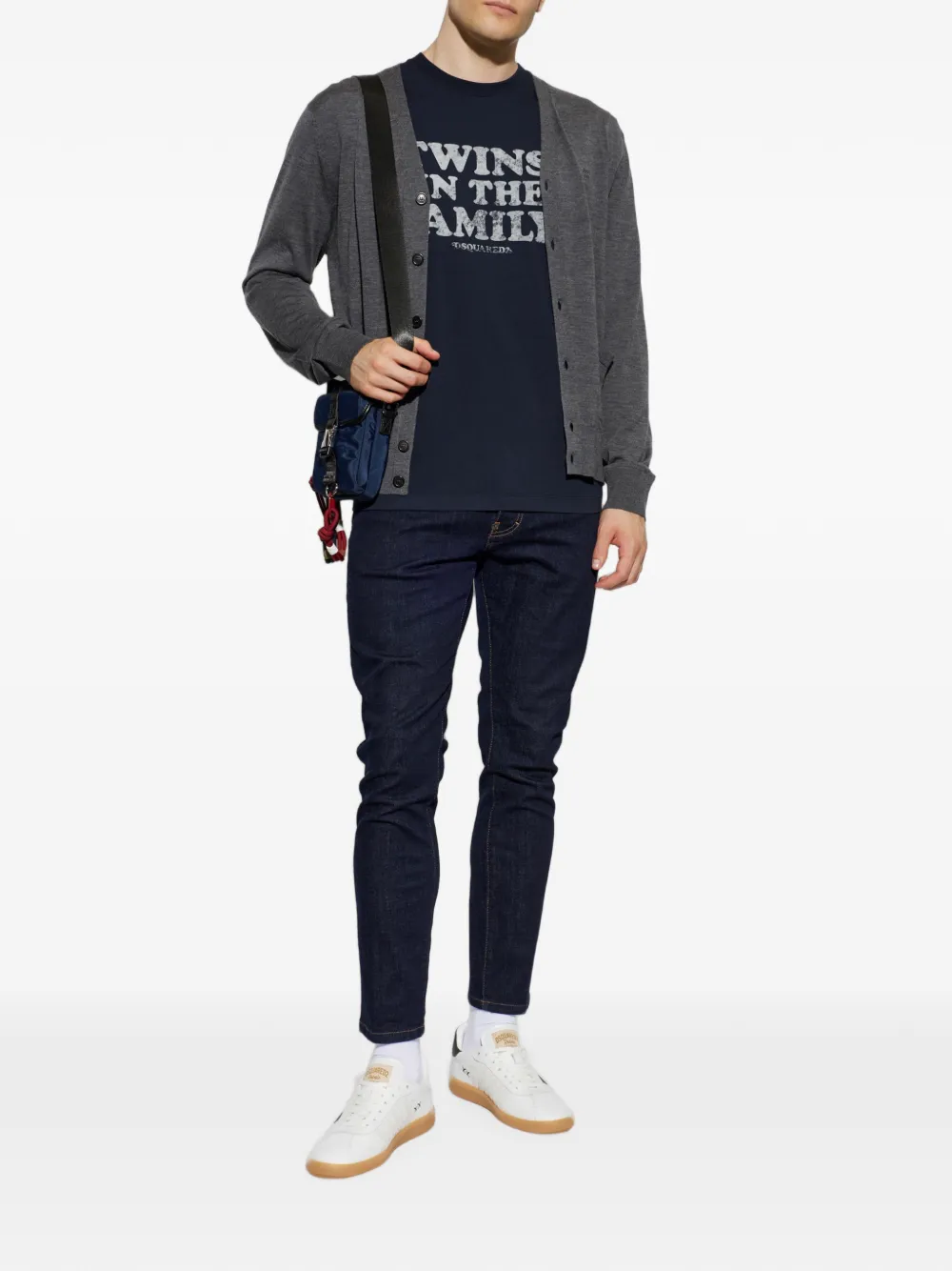 DSQUARED2 Katoenen T-shirt met tekst Blauw