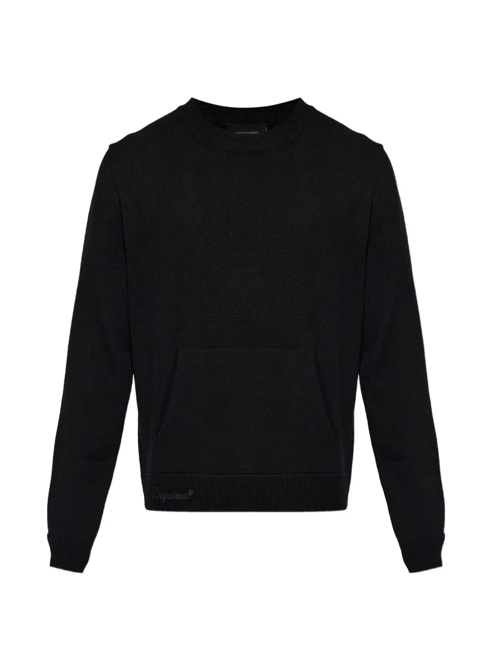 DSQUARED2 logo-embroidered pouch-pocket sweater - Nero