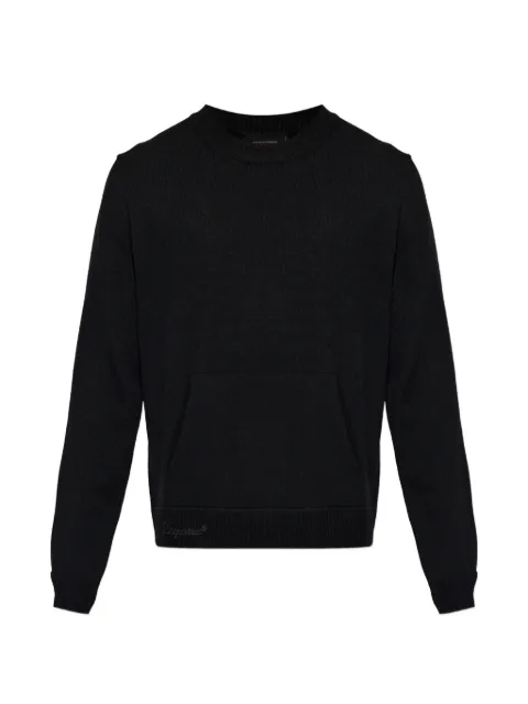 DSQUARED2 logo-embroidered pouch-pocket sweater
