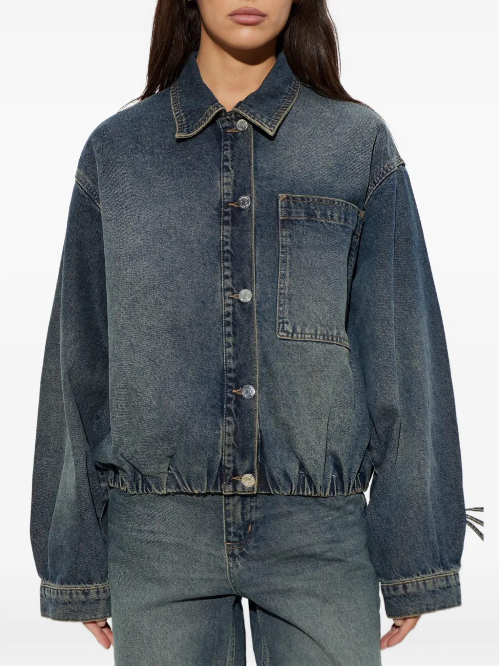Gestuz GZusara denim jack met strikdetail Blauw