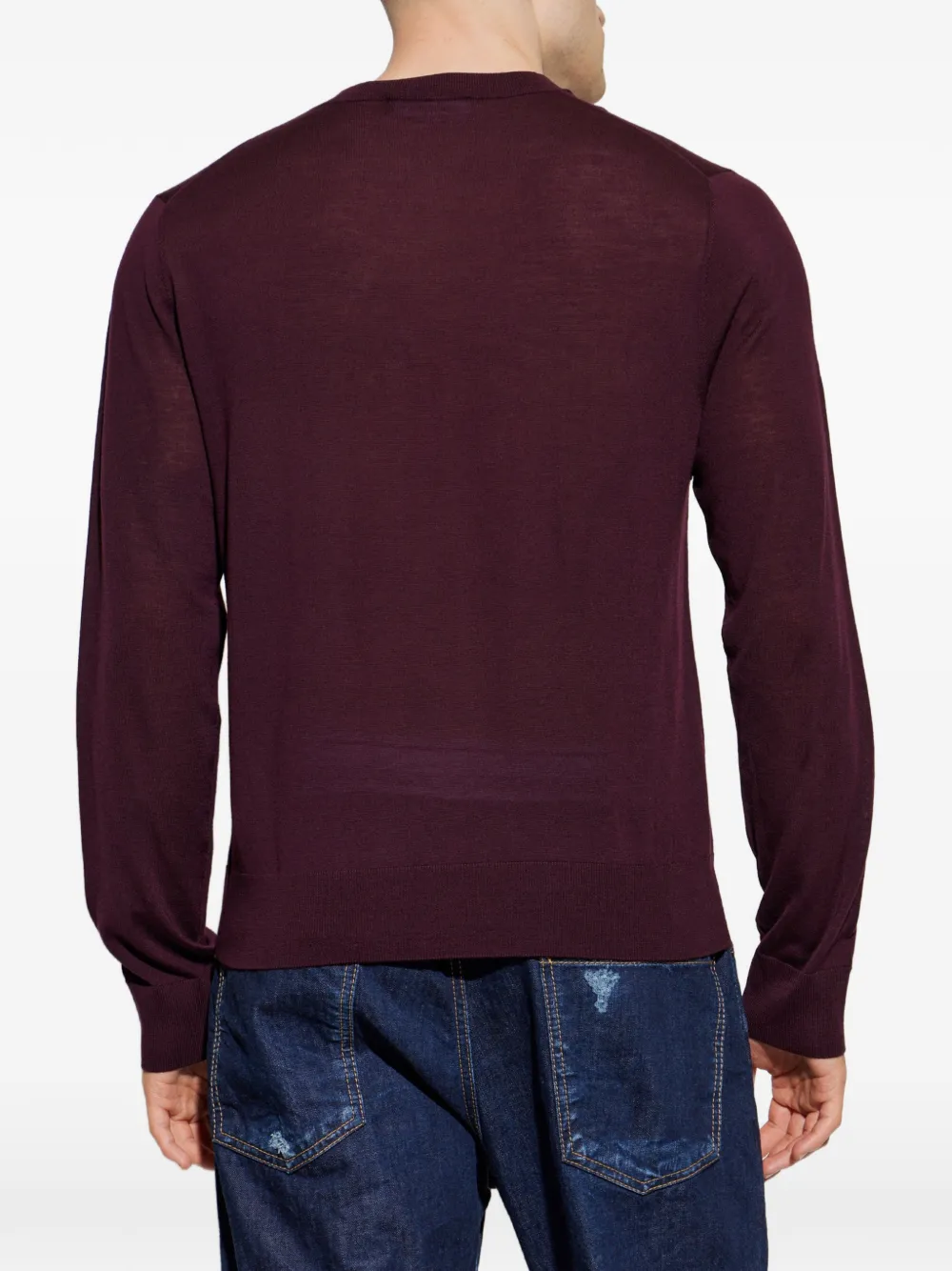 DSQUARED2 Wollen T-shirt met geborduurd logo Rood
