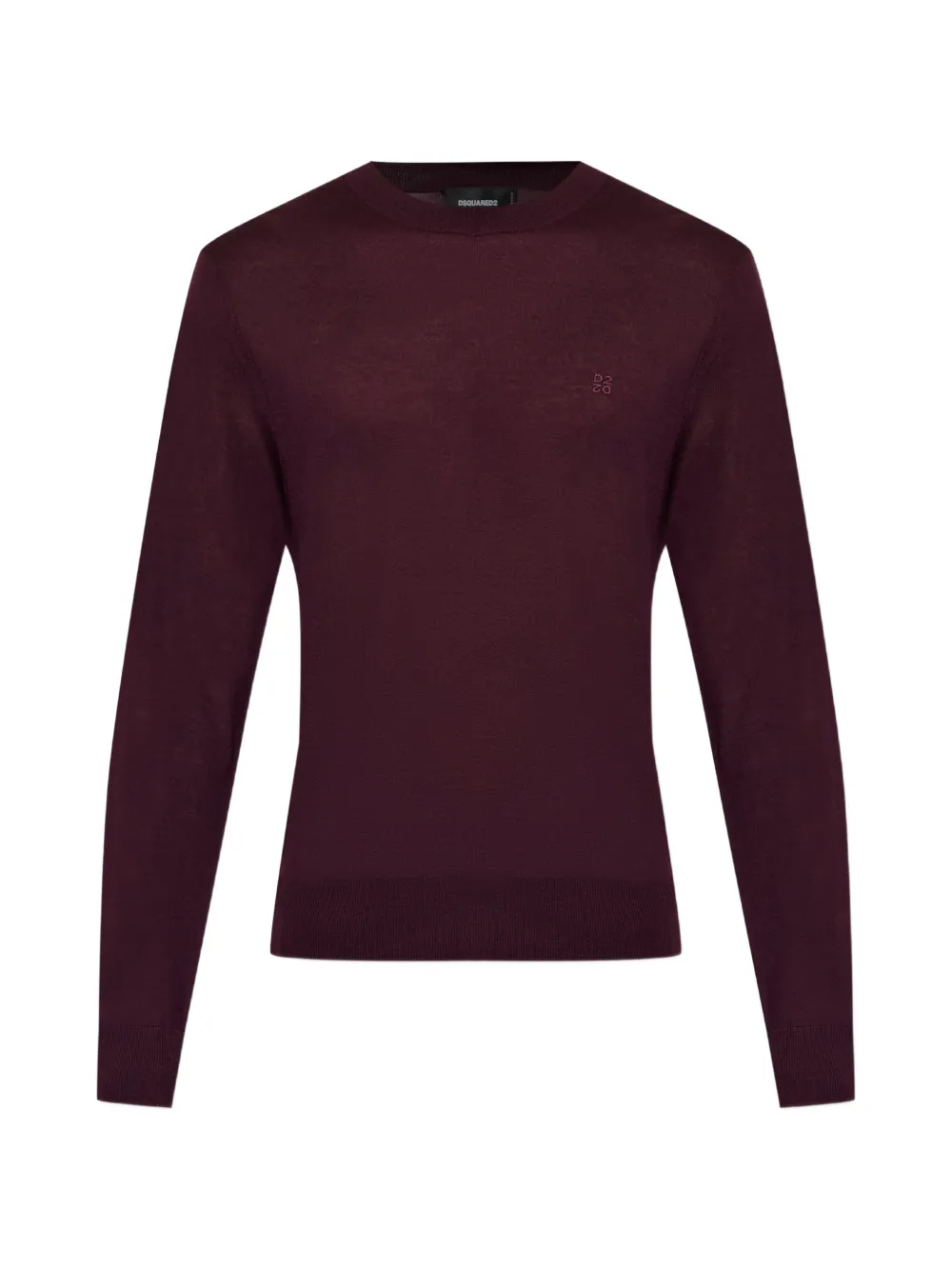 DSQUARED2 logo-embroidered wool T-shirt - Rosso