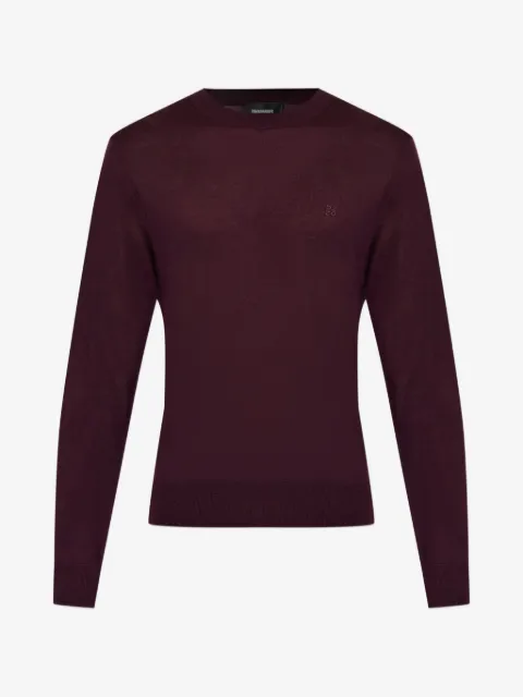 DSQUARED2 logo-embroidered wool T-shirt