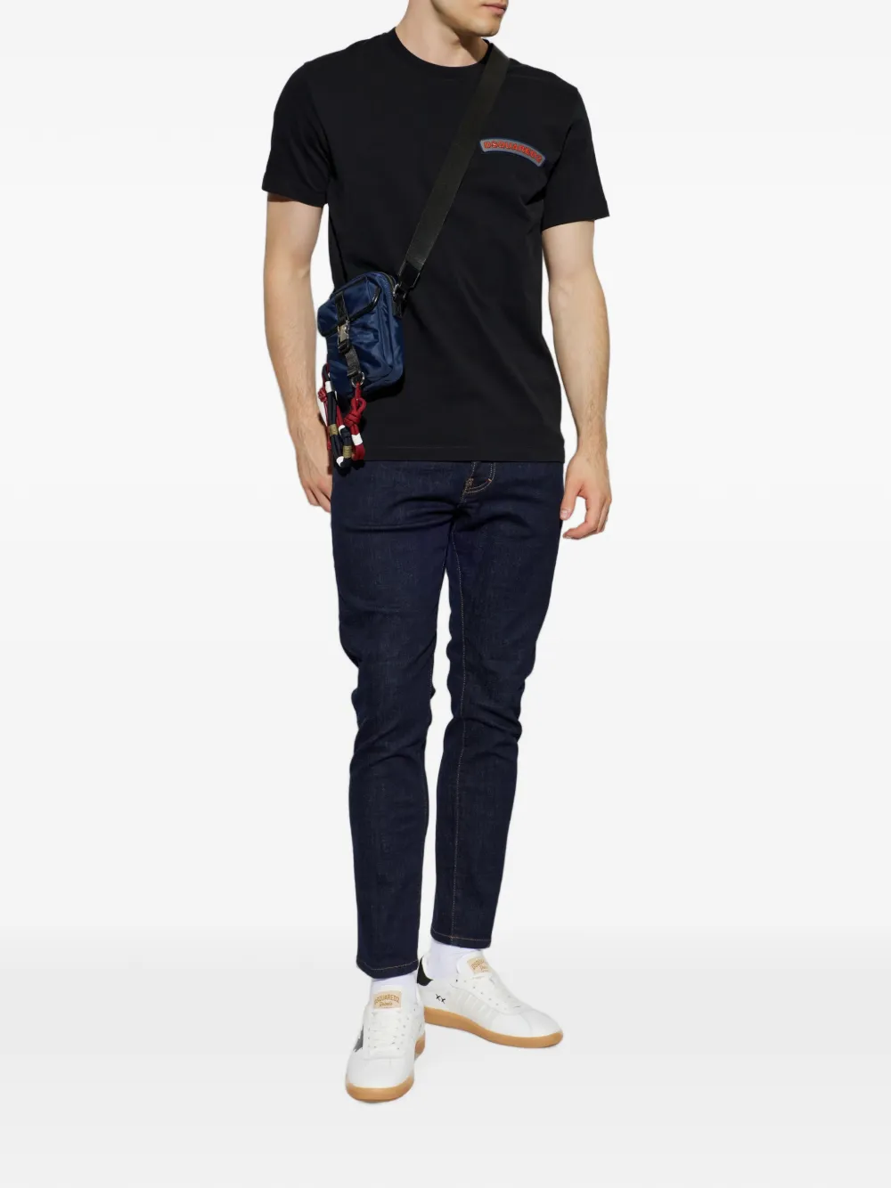 DSQUARED2 T-shirt met logopatch Zwart