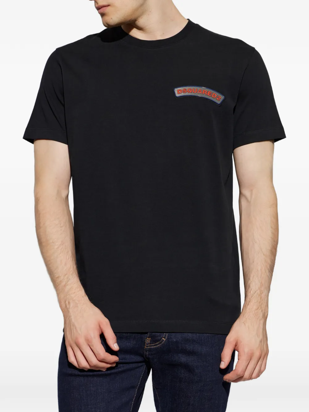 DSQUARED2 T-shirt met logopatch Zwart