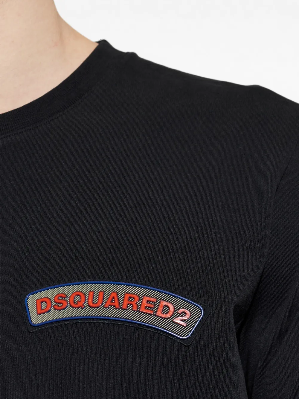 DSQUARED2 T-shirt met logopatch Zwart