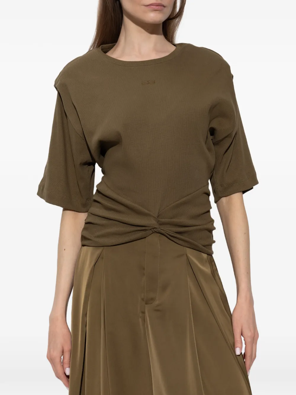 Gestuz Gzbetty T-shirt met gedraaid detail Groen