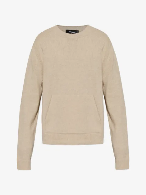 DSQUARED2 logo-embroidered pouch-pocket sweater