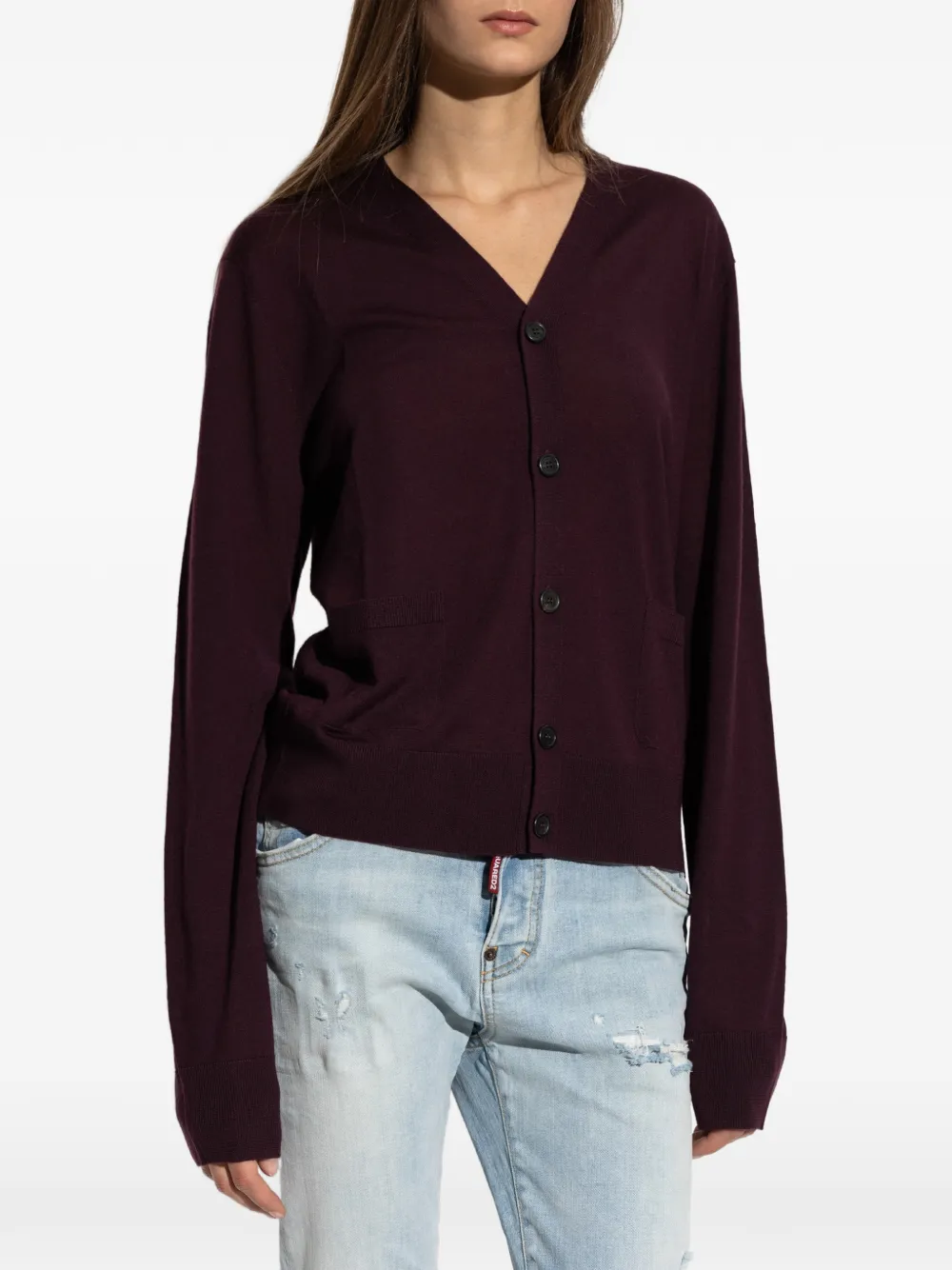 DSQUARED2 Vest met opgestikte zak en V-hals Paars
