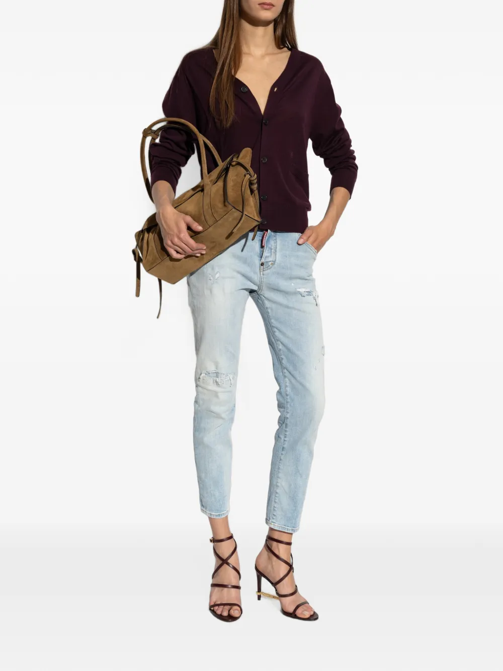 DSQUARED2 Vest met opgestikte zak en V-hals Paars
