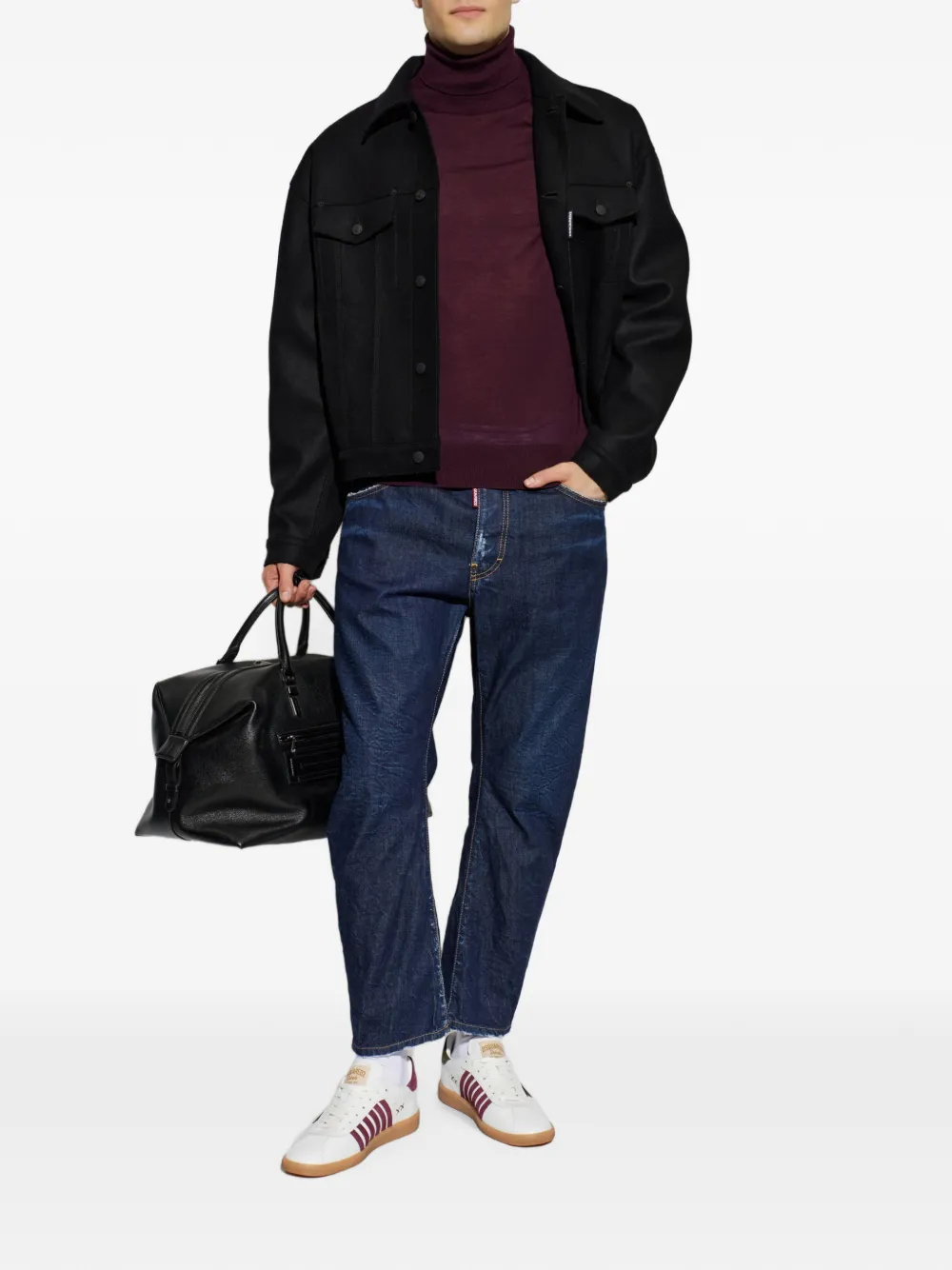 DSQUARED2 T-shirt met geborduurd logo en col Rood