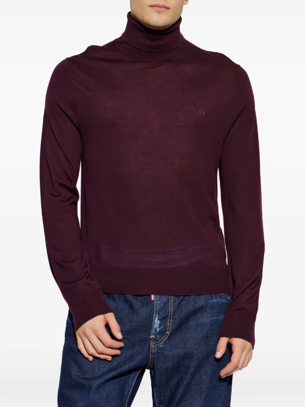 DSQUARED2 T-shirt met geborduurd logo en col Rood