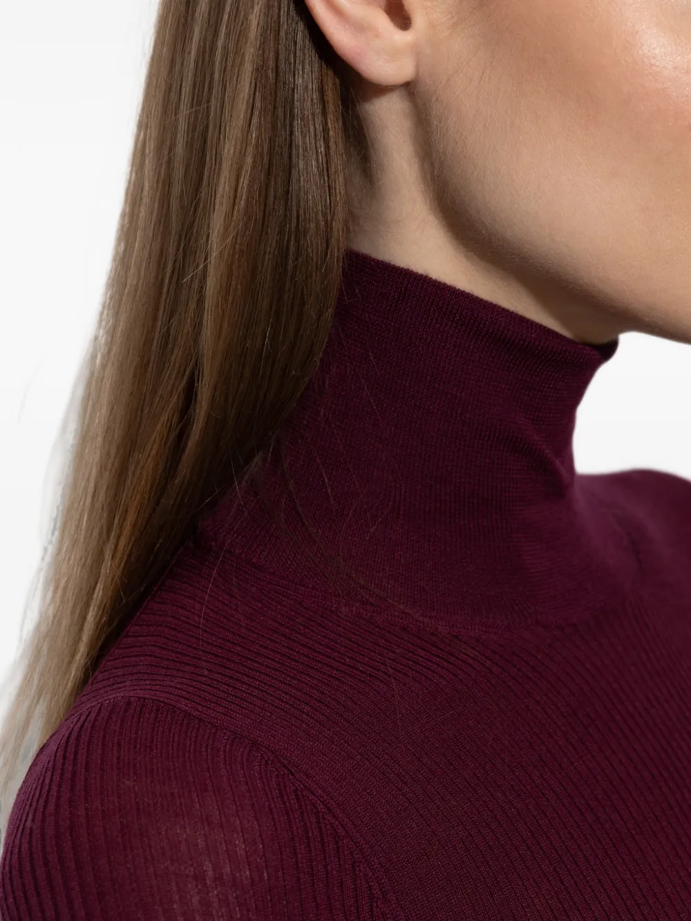 Jil Sander Ribgebreide trui Rood